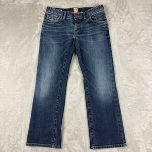 BOSS Orange Jeans Mens 34x30 (Fit 33x29) Blue Regular Fit Button Fly Denim
